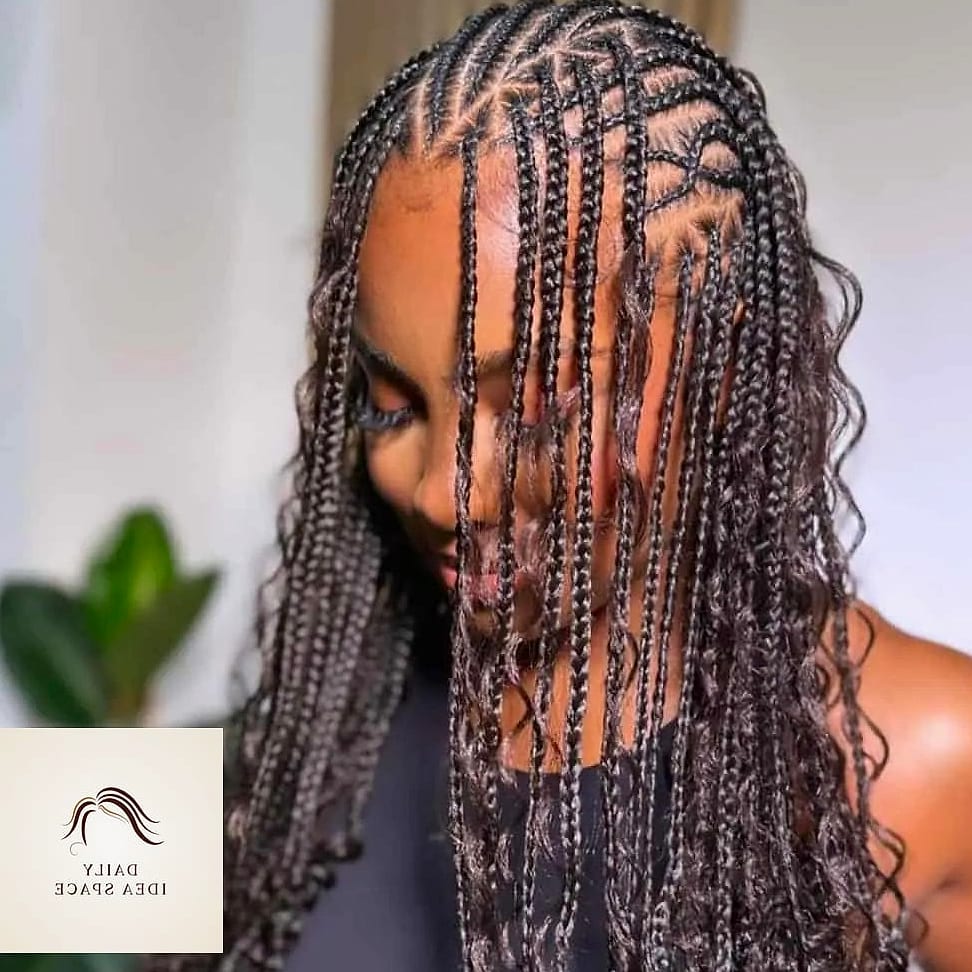28 Flip Over Fulani Braids Looks You'll Want to Screenshot Immediately 14 All-Black Sleek Flip