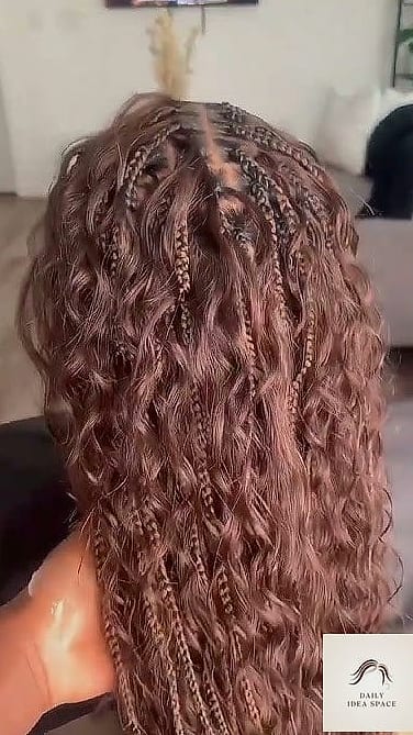 27 Boho Braids Hairstyles Ideas Every Woman Needs to See 22 Auburn Boho Braids with Beachy Waves