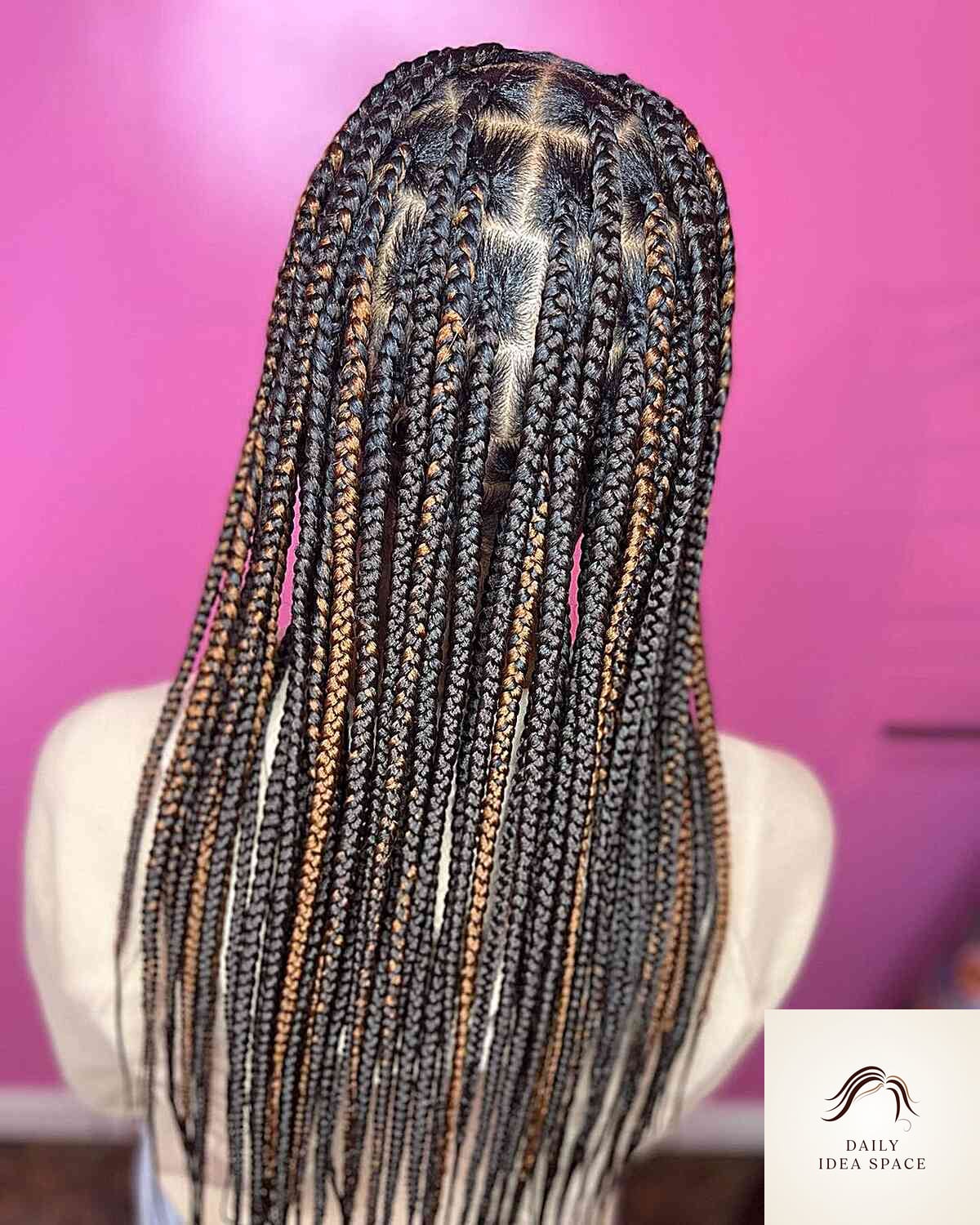 30 Braid Hairstyles For Black Women Ideas You Need to Try Next 4 Black Box Braids with Hints of Honey