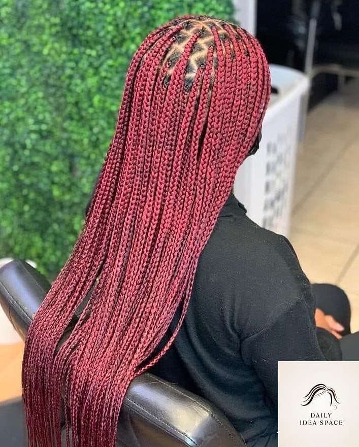 30 Braid Hairstyles For Black Women Ideas You Need to Try Next 17 Black Braids with Burgundy Highlights