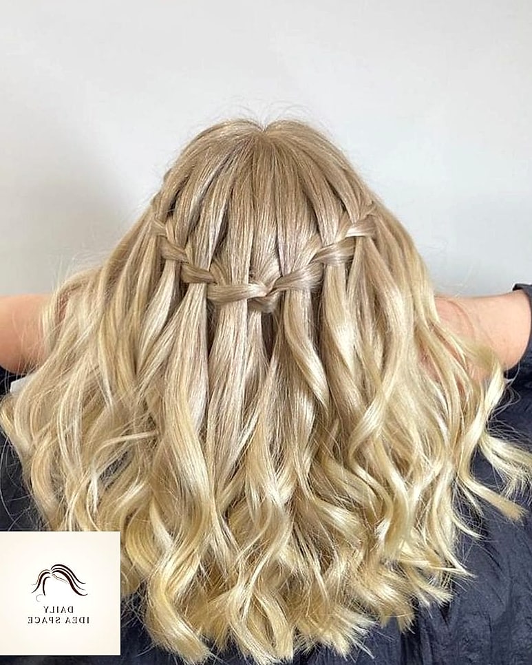 25 Blonde Braids Ideas That Are Going Viral on Pinterest Right Now 9 Blonde Balayage Waterfall Braid