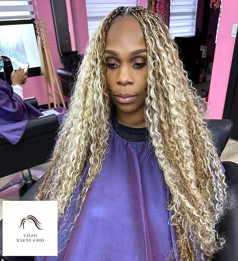 25 Blonde Braids Ideas That Are Going Viral on Pinterest Right Now 3 Blonde Box Braids with Colorful Beads