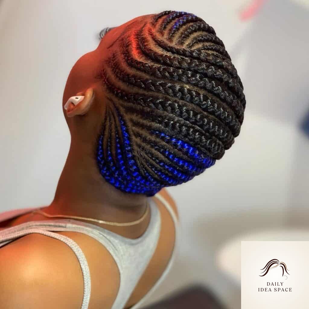 20 Lemonade Braids Hairstyles Ideas That Will Make You Book Your Appointment Immediately 2 Blue Peekaboo Lemonade Braids