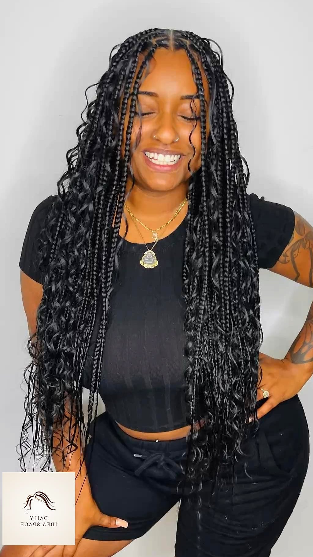 28 Braids For Black Women Looks You'll Want to Screenshot Immediately 11 Bohemian Box Braids