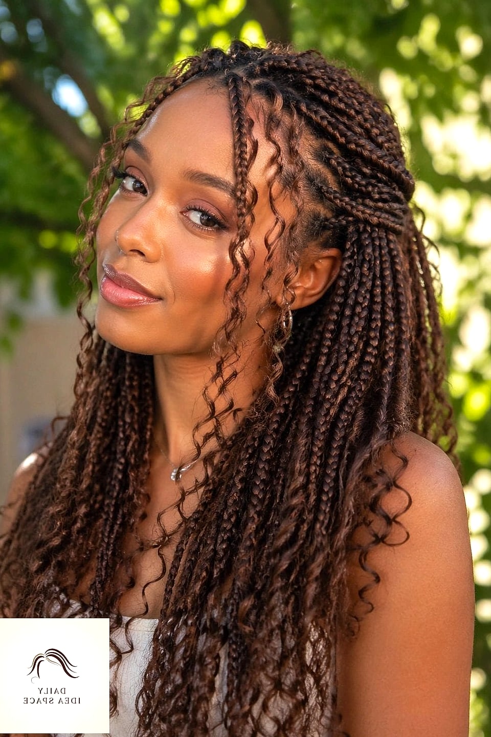 Bohemian Braids with Face-Framing Curls