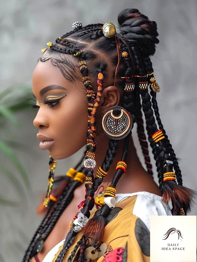 Bohemian Braids with Curly Bang Pieces