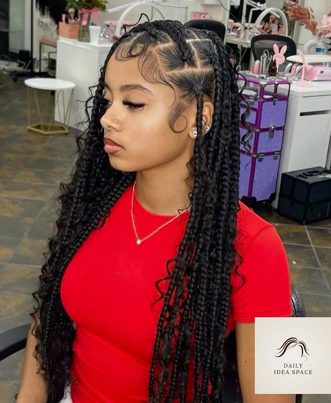 Bohemian Braids with Layered Curl Ends