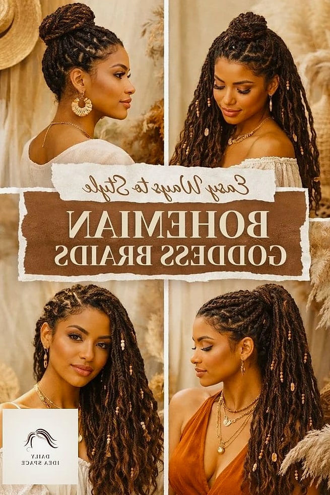 27 Scalp Braids Ideas Every Woman Needs to See 5 Bohemian Goddess Braids
