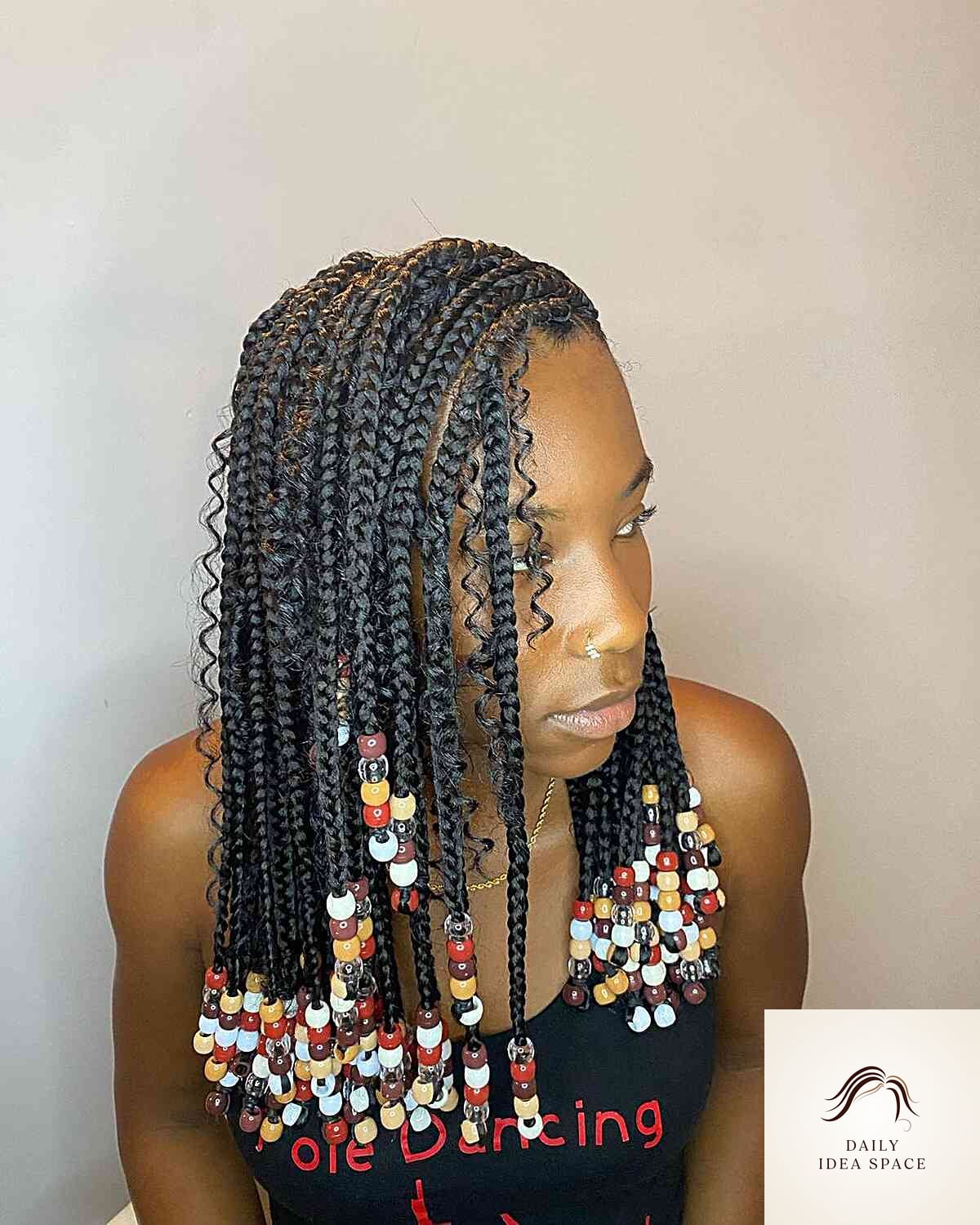 20 Braids Ideas That Are Breathtakingly Beautiful 7 Bohemian Knotless Braids with Colorful Beads