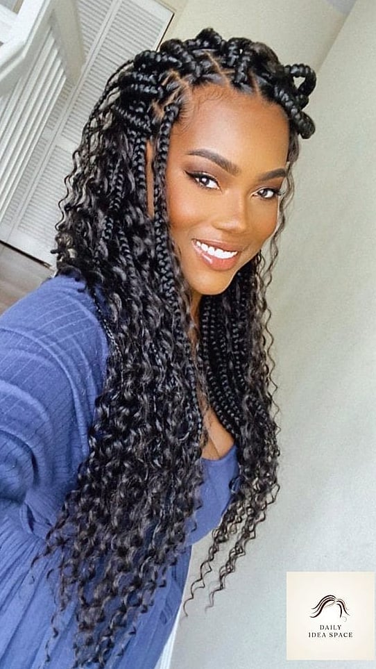 Bohemian Micro Braids with Curly Tips