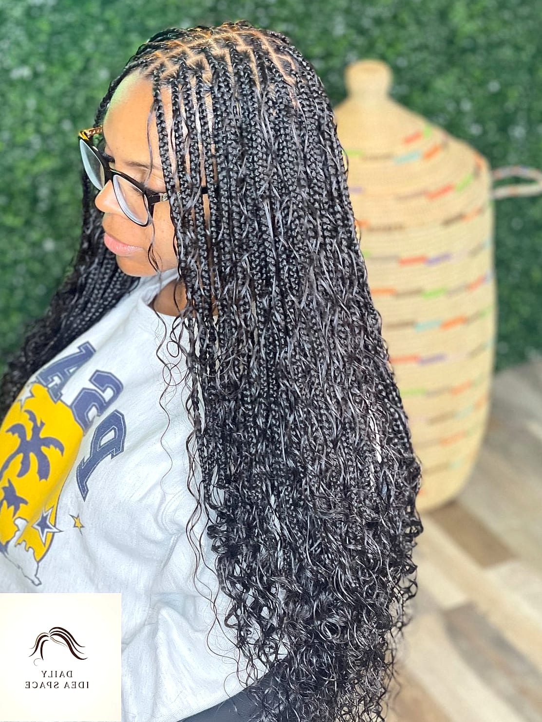 Boho Braids with a Deep Side Part