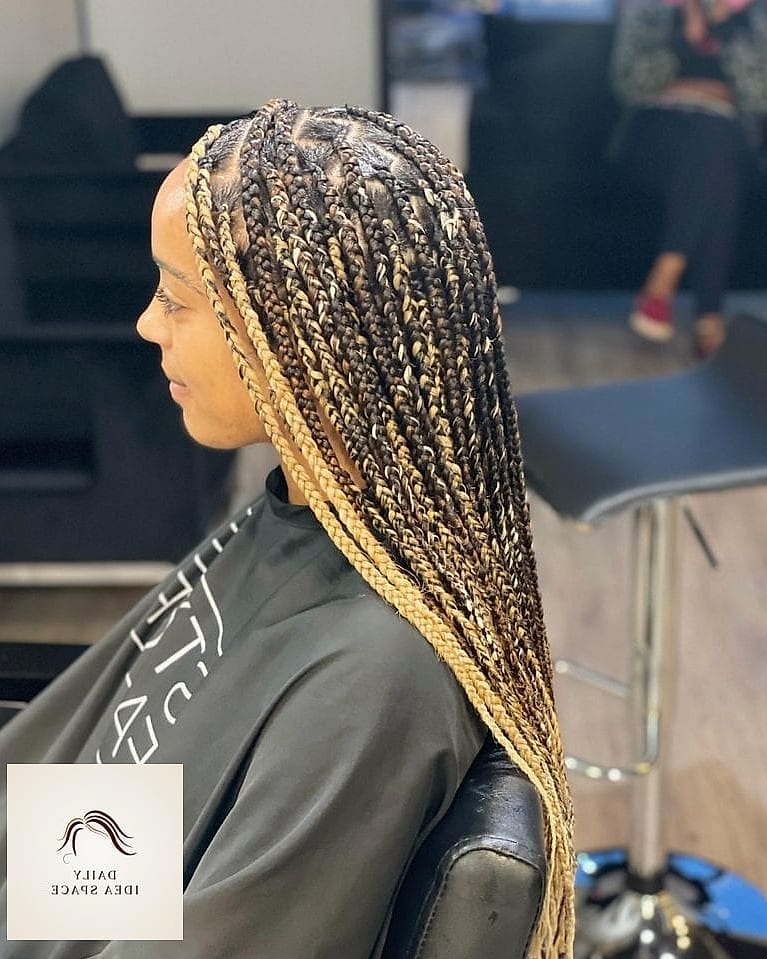 Boho Braids with Money Piece Highlights