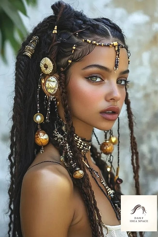 27 Boho French Curl Braids Ideas That Every Stylist Needs to See 22 Boho Braids with Beaded Accents