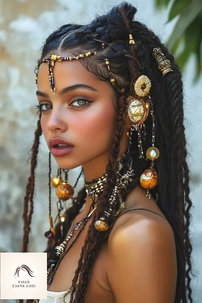 Boho French Braids with Beads
