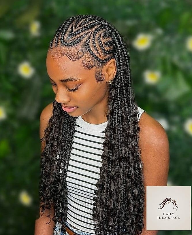 27 Boho Braids Hairstyles Ideas Every Woman Needs to See 16 Boho Fulani Braids with Curly Bottoms