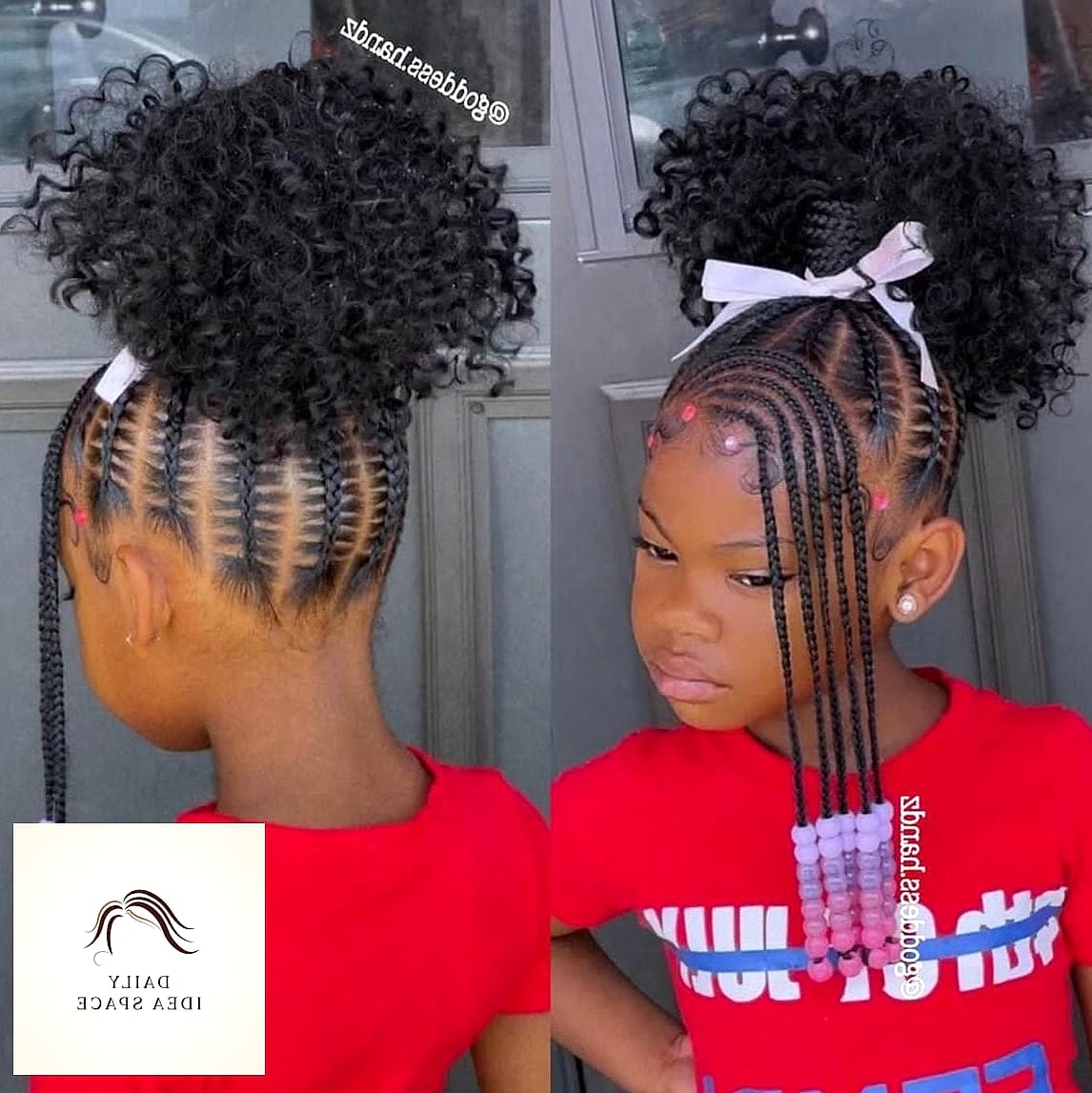 23 Kids Braided Hairstyles Inspo Ideas Worth Pinning Immediately 24 Braided Accent with Curls