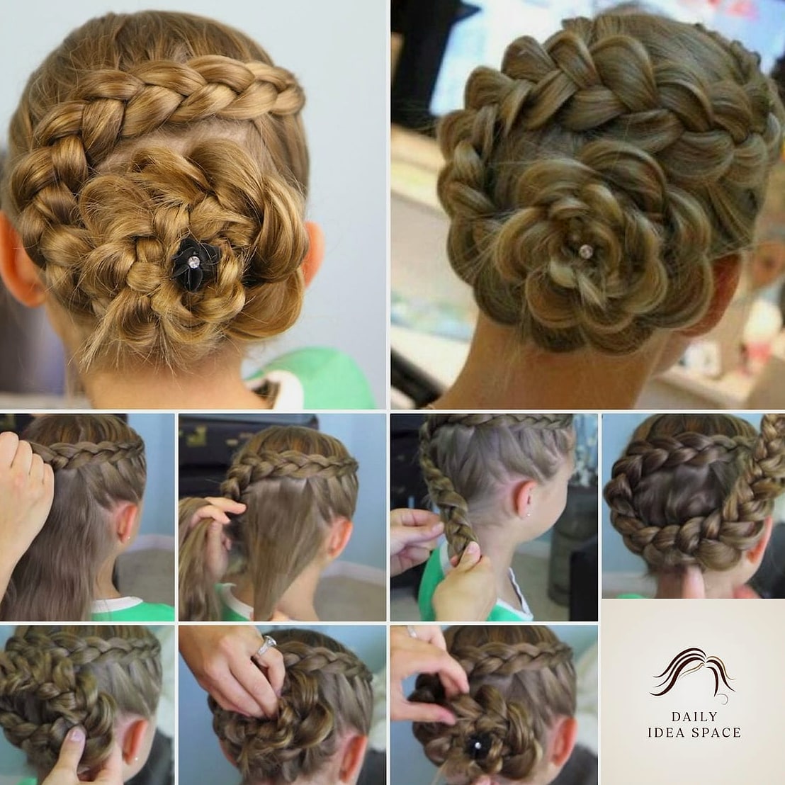 Braided Bun with Flowers