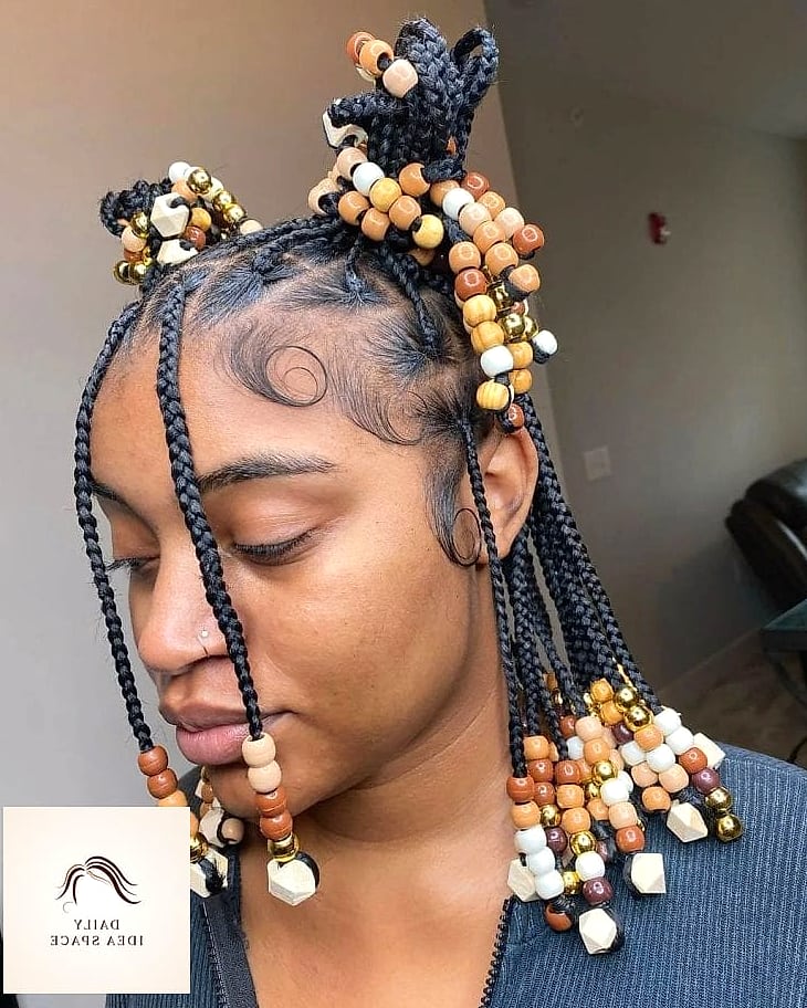 Braided Bun with Beaded Accents