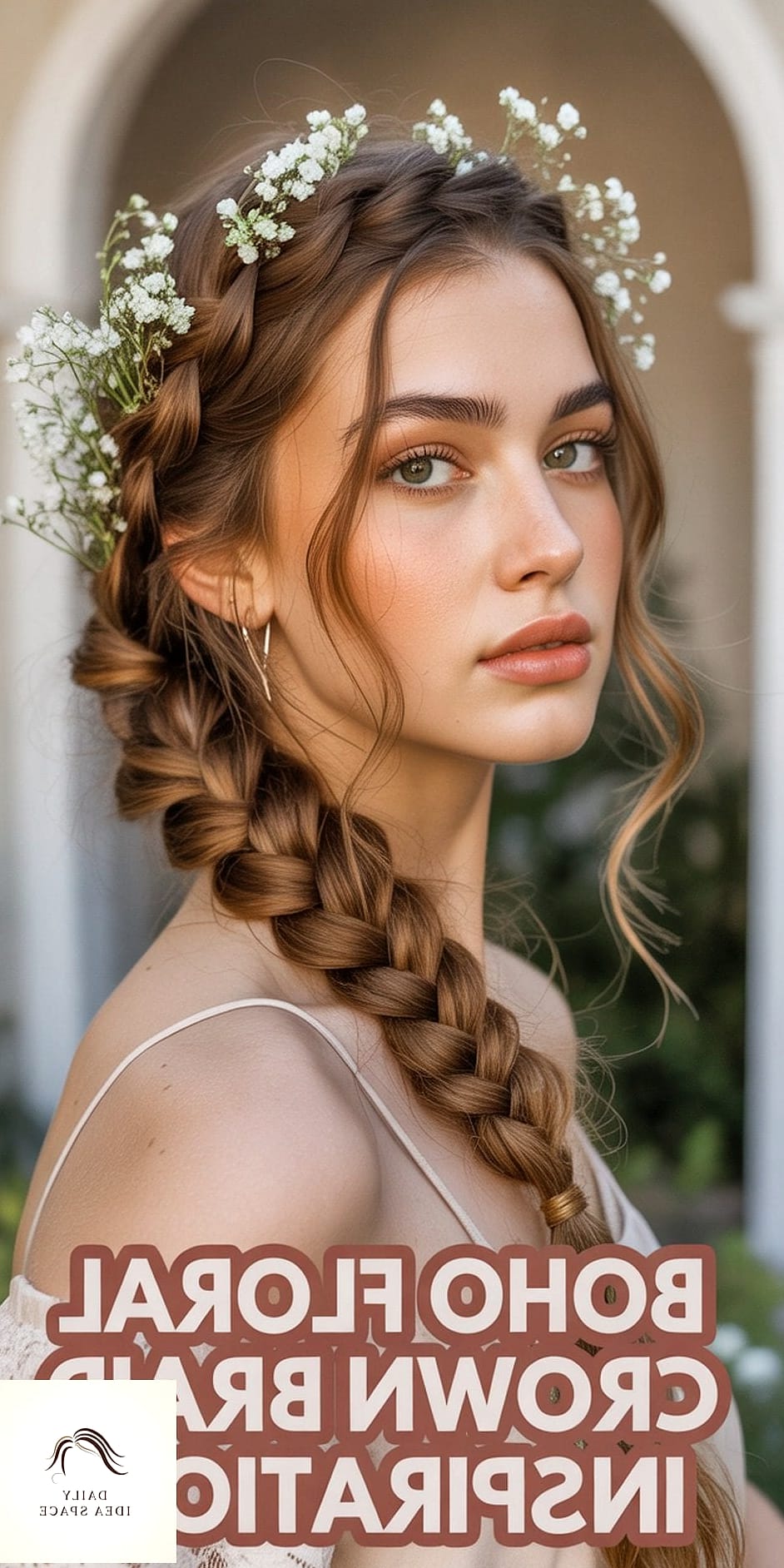 Braided Crown with Loose Curls