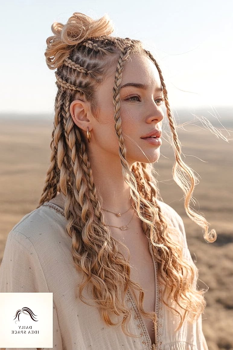 Braided Half-Up Top Knot