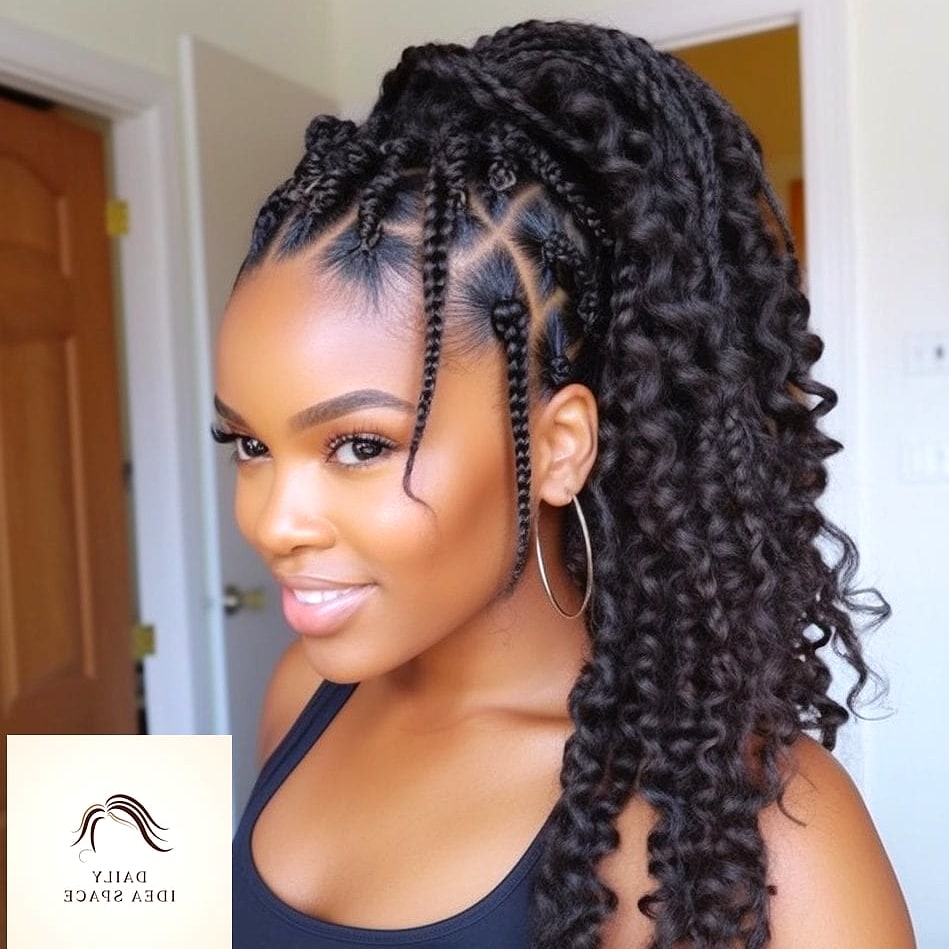 Braided Low Ponytail with Ribbon
