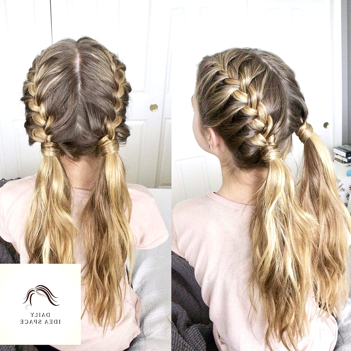 22 Two Braids Ideas That Will Transform Your Look 8 Braided Pigtails with Bangs