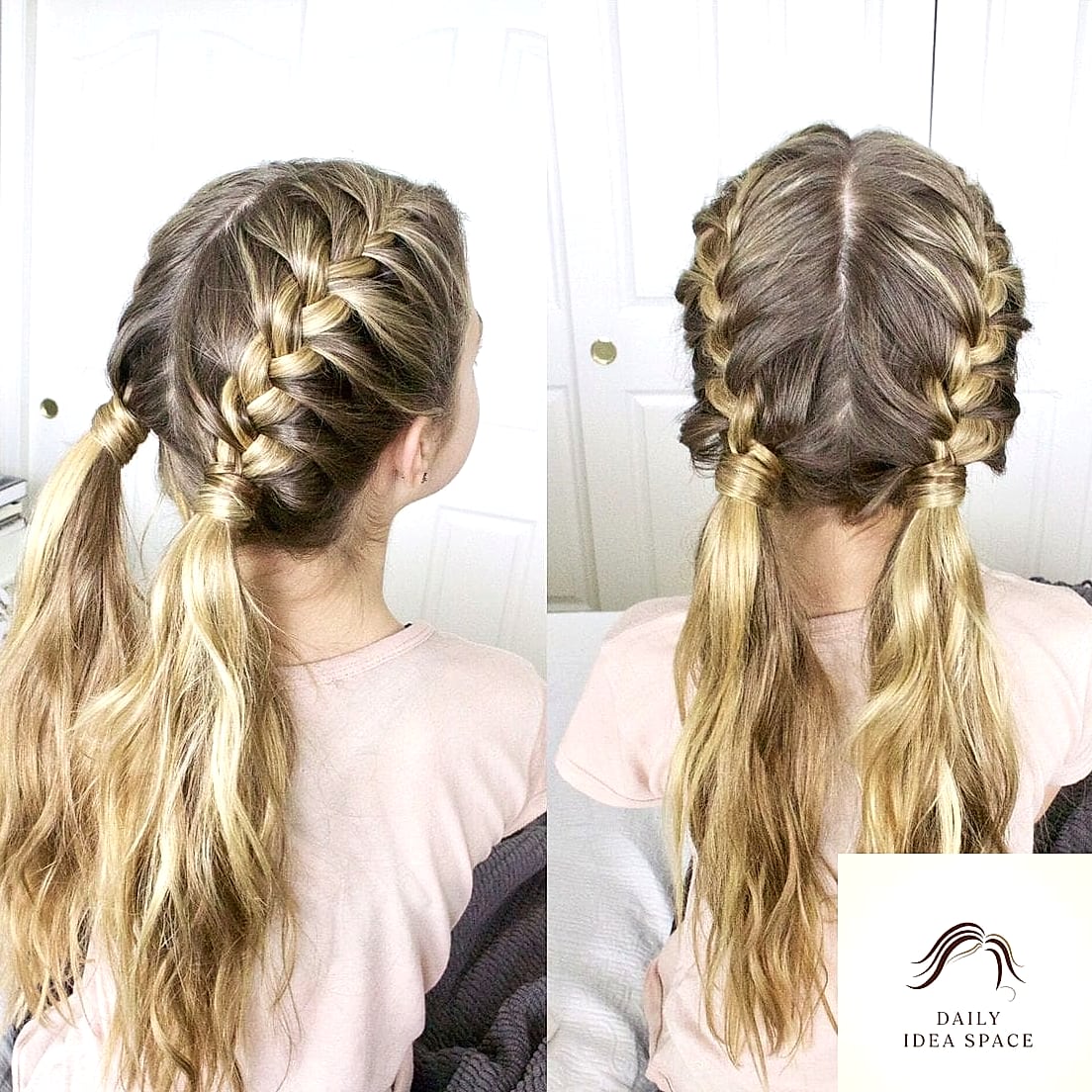 22 Two Braids Ideas That Will Transform Your Look 11 Braided Pigtails with a Bandana