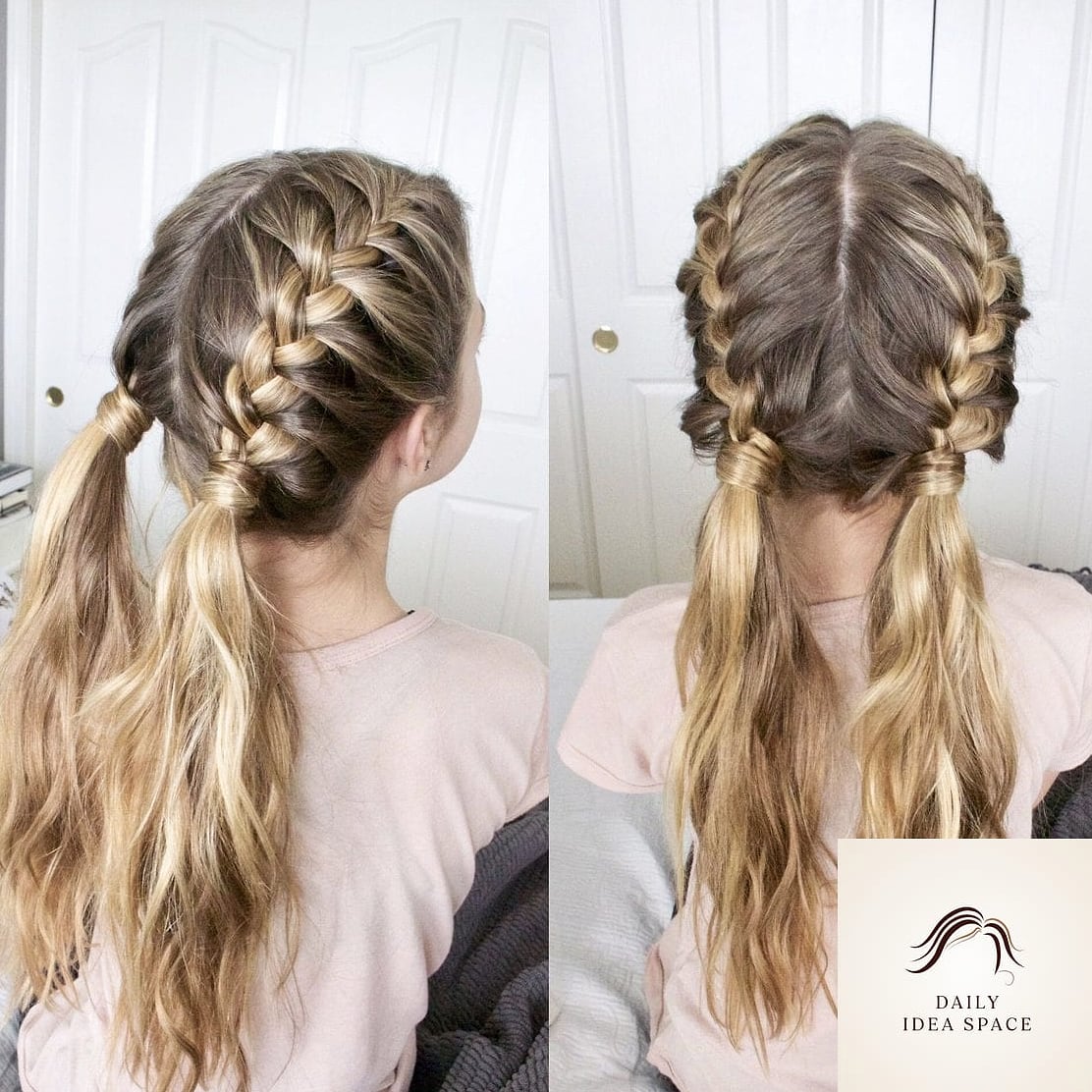 22 Two Braids Ideas That Will Transform Your Look 17 Braided Pigtails with a Bow