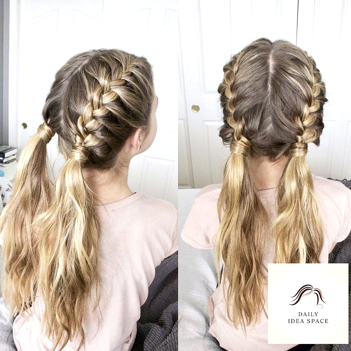 22 Two Braids Ideas That Will Transform Your Look 21 Braided Pigtails for Curly Bangs