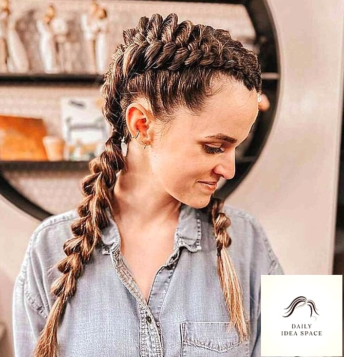 Braided Pigtails With Curly Ends