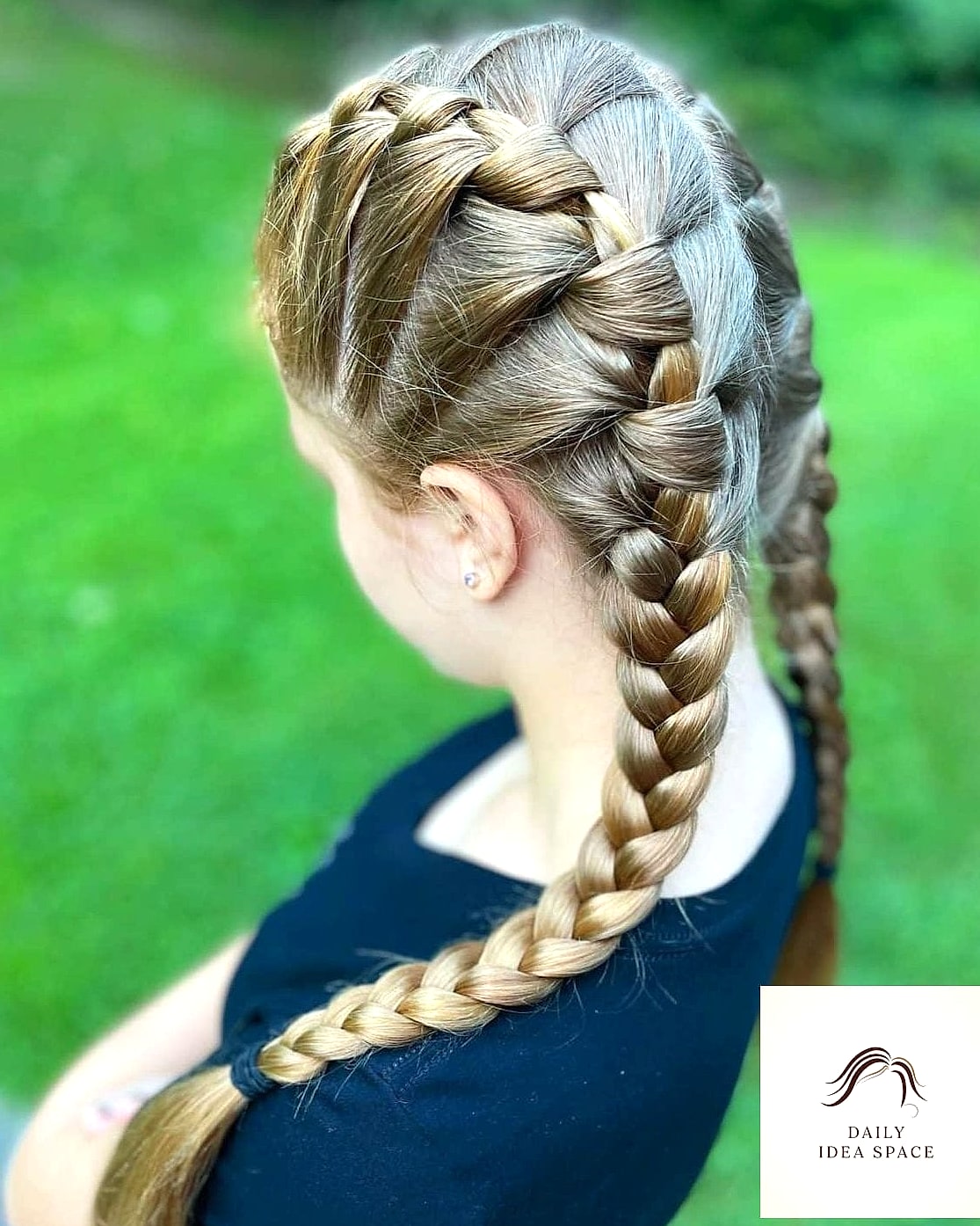 Braided Pigtails With a Deep Side Part
