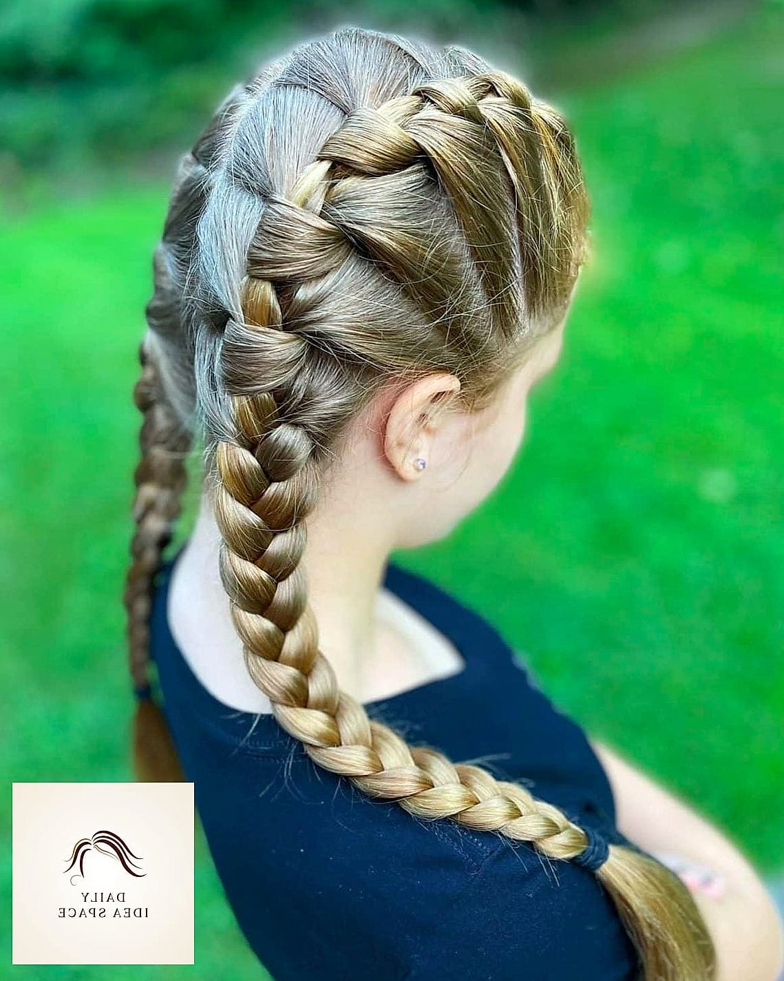Braided Pigtails With a Wrapped Ponytail Base