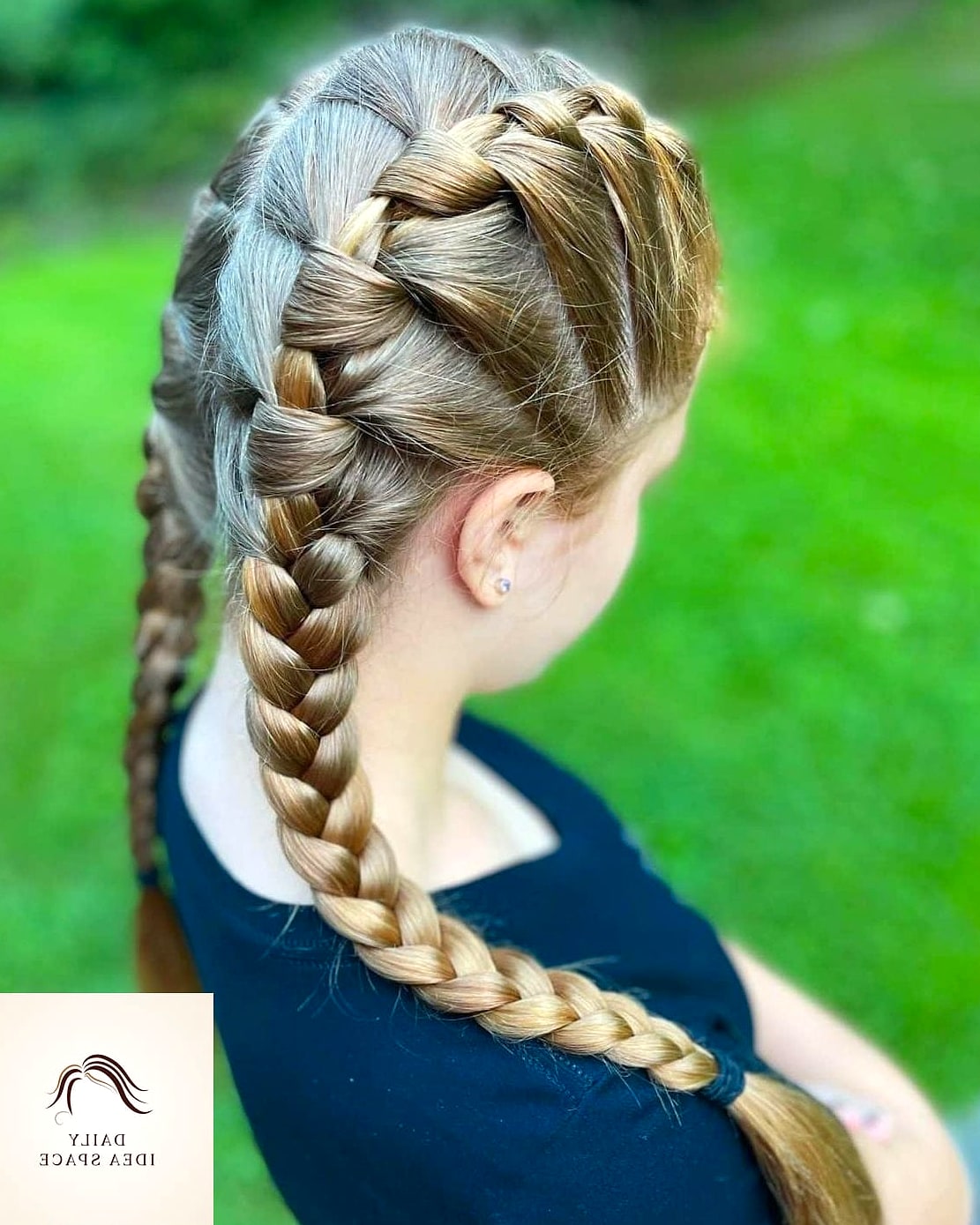 Braided Pigtails With Ribbon