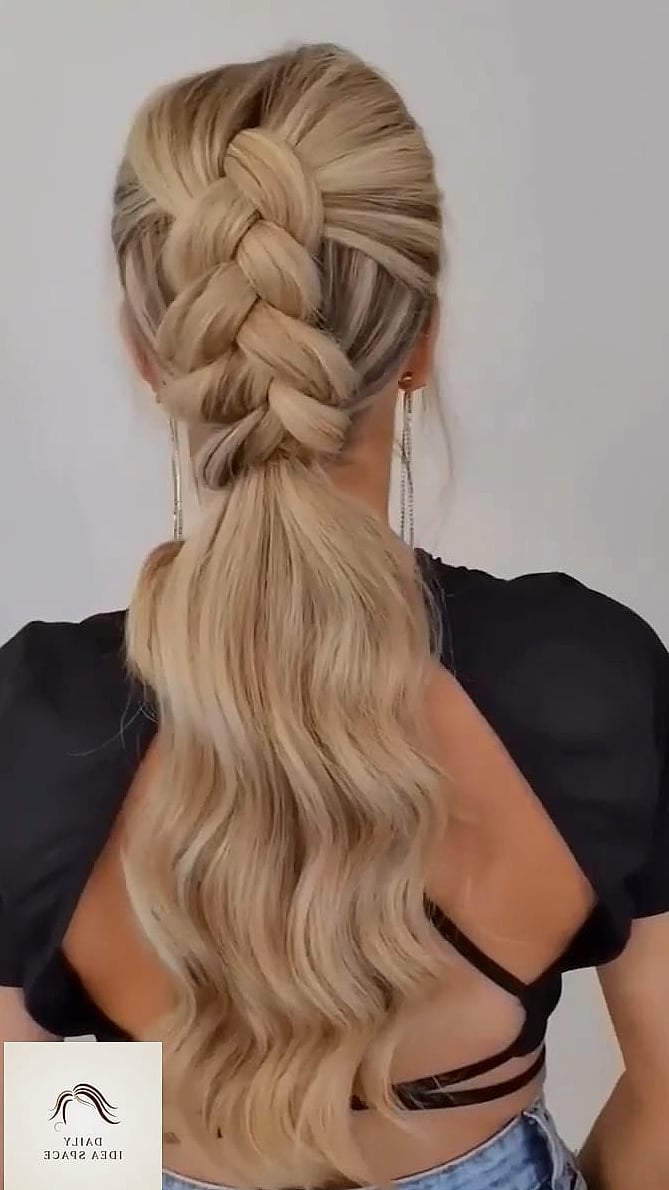 24 Cute Braided Hairstyles Ideas That Are Absolutely Stunning 14 Braided Ponytail With Curtain Bangs