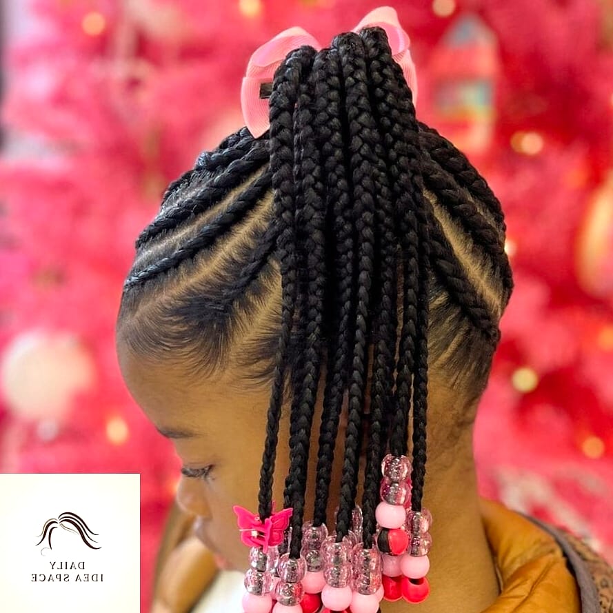 23 Kids Braided Hairstyles Inspo Ideas Worth Pinning Immediately 20 Braided Ponytail with Beads