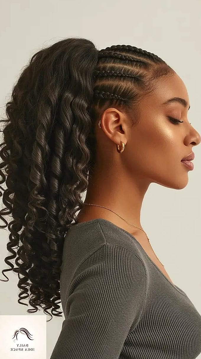 30 Easy Braided Hairstyles Ideas You Need to Try Next 21 Braided Ponytail with Curly Ends