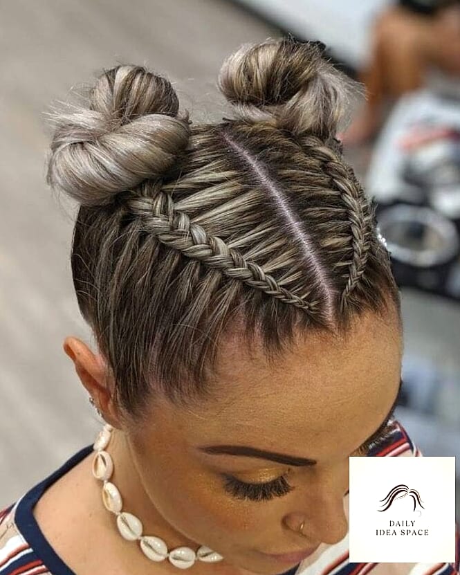 22 Quick Braided Hairstyles Ideas That Will Transform Your Look 14 Braided Space Buns