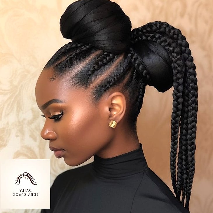 20 Braids For Black Hair Ideas That Are Breathtakingly Beautiful 20 Braids with a Wrapped Ponytail