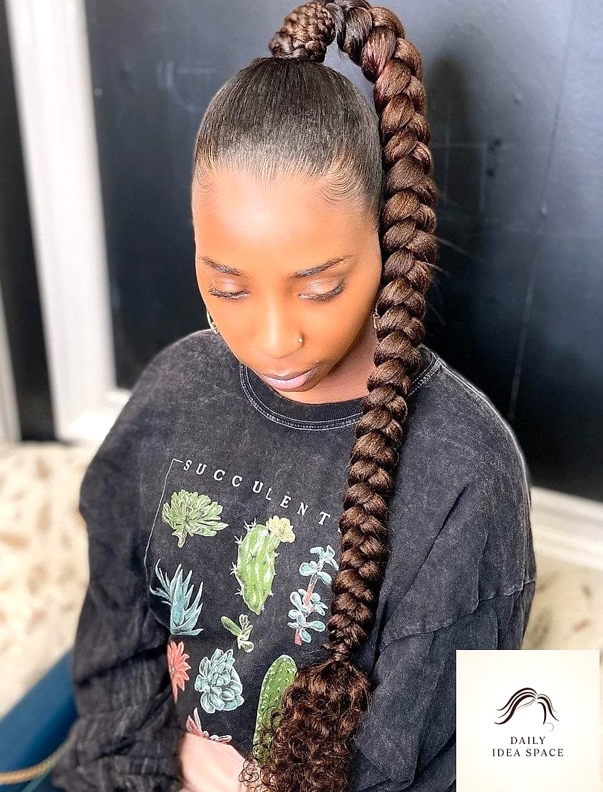 Brown Braided Ponytail