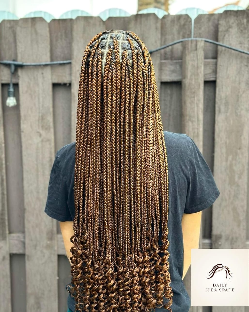 Brown Braids with Curly Ends
