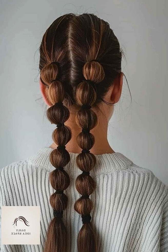 25 2 Braids With Weave Ideas That Are Going Viral on Pinterest Right Now 9 Bubble Braids Into a Loose Wave Weave