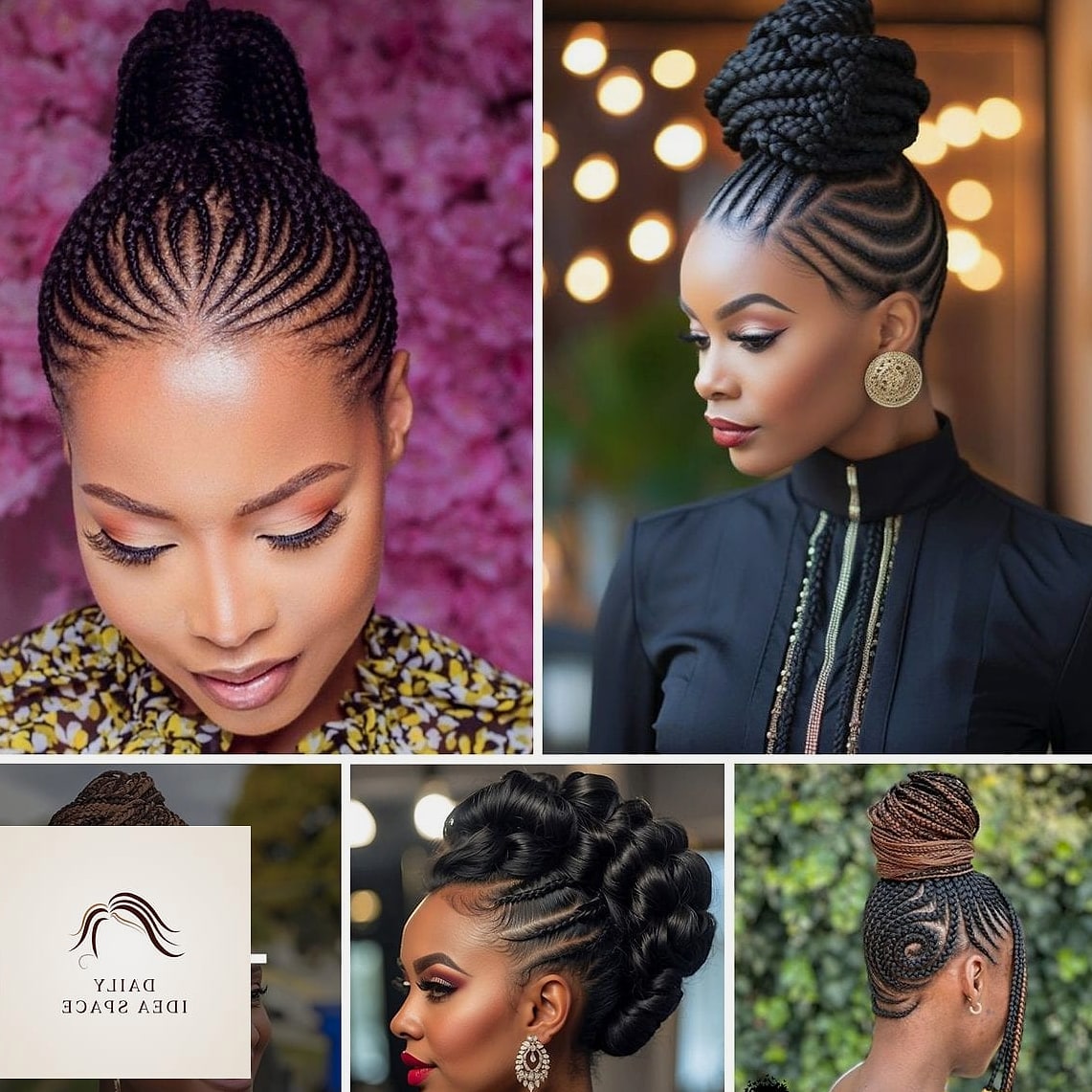 Bun Updo for Short Box Braids