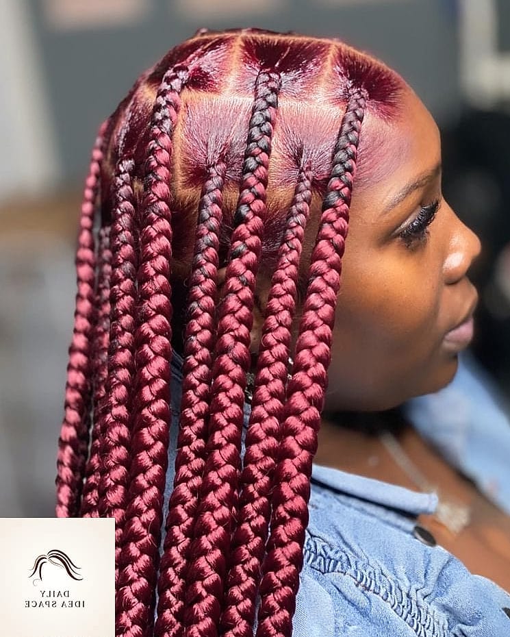 Burgundy Jumbo Braids