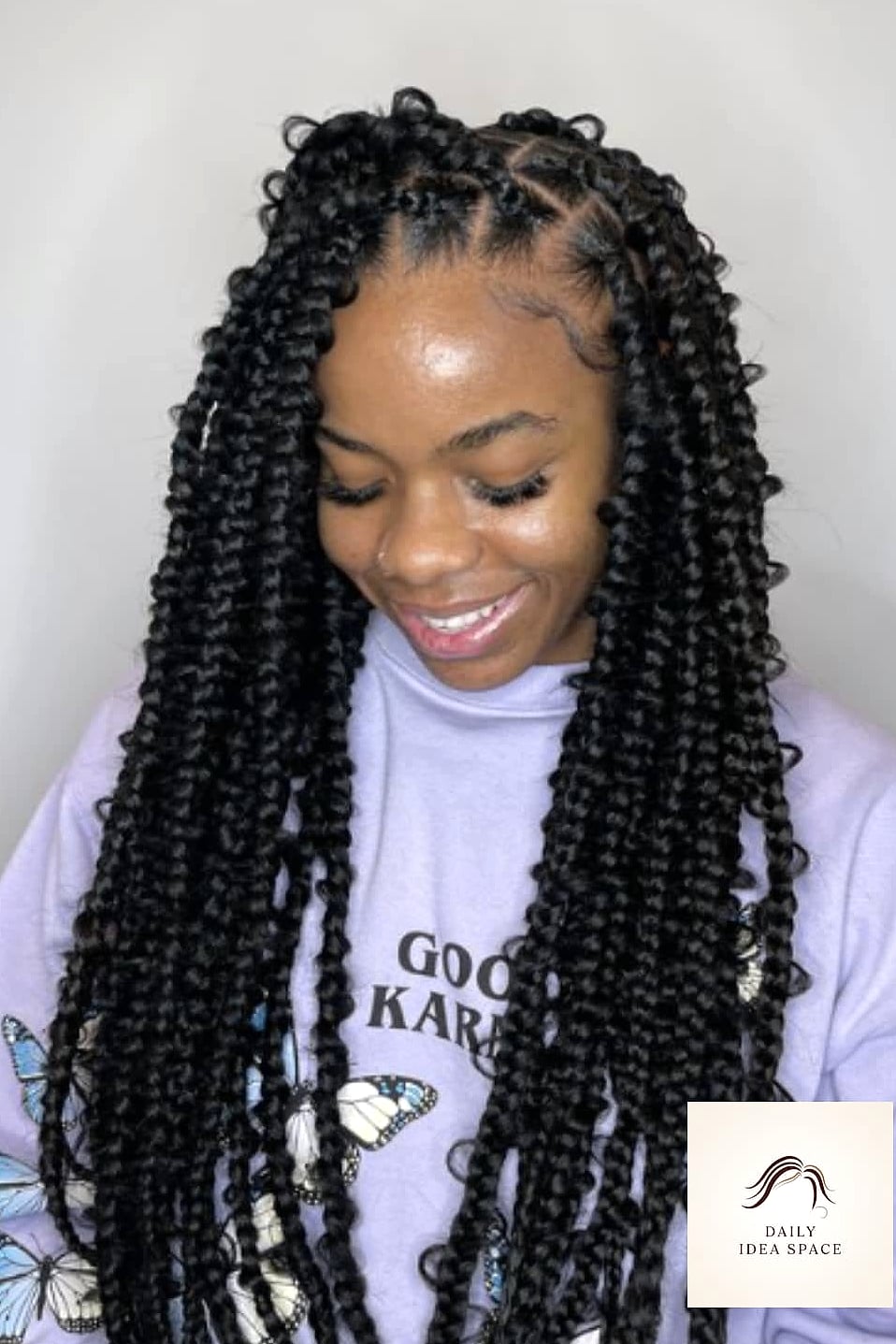 Butterfly Braid With Curtain Bangs