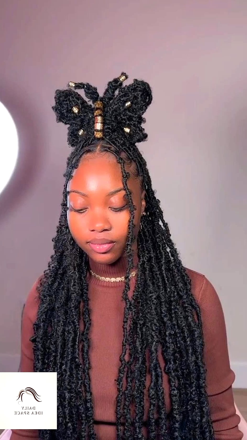 Butterfly Locs Braided Updo