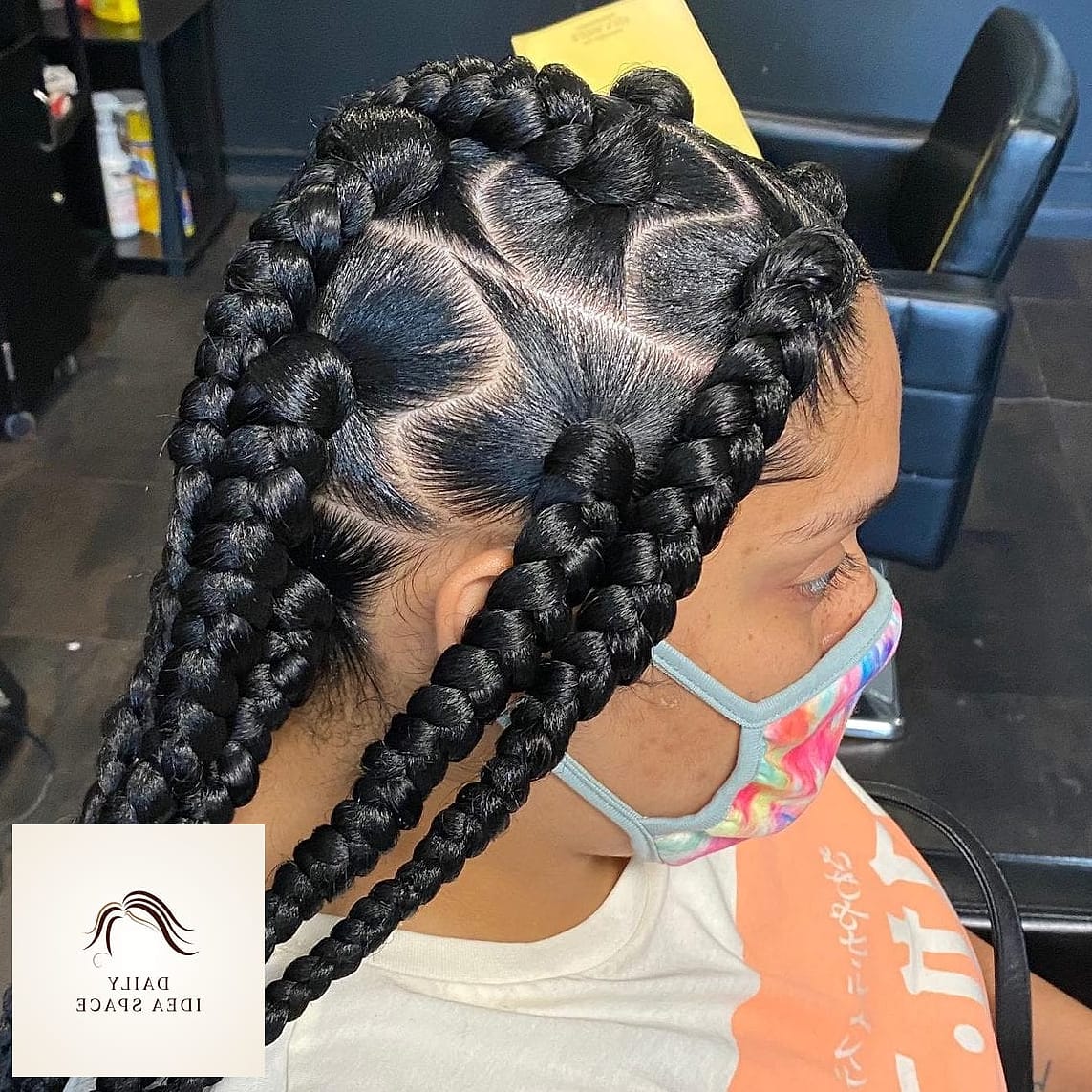 28 Jumbo Box Braids Looks You'll Want to Screenshot Immediately 19 Chunky Braided Updo