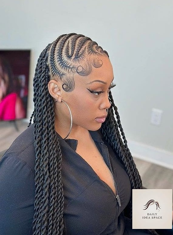 20 Lemonade Braids Hairstyles Ideas That Will Make You Book Your Appointment Immediately 7 Classic All-Black Lemonade Braids