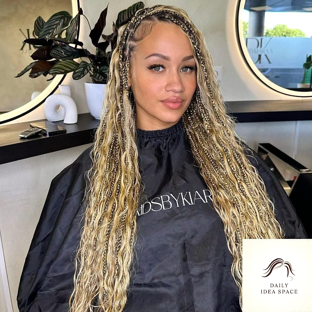 20 Bora Bora Braids Ideas That Will Make You Book Your Appointment Immediately 2 Classic Box Braids with a Bora Bora Twist
