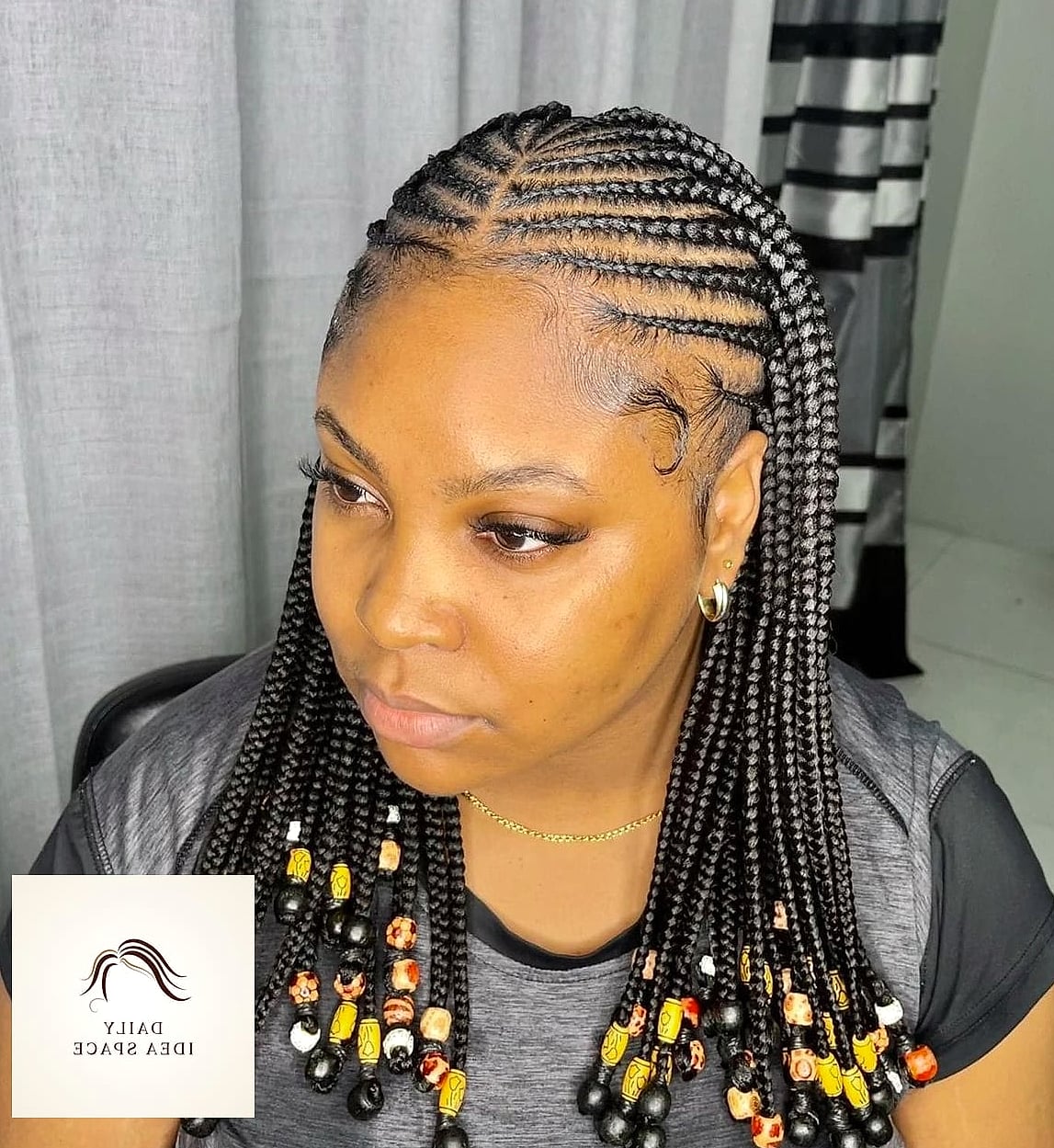 28 Flip Over Fulani Braids Looks You'll Want to Screenshot Immediately 2 Classic Flip with Beaded Ends