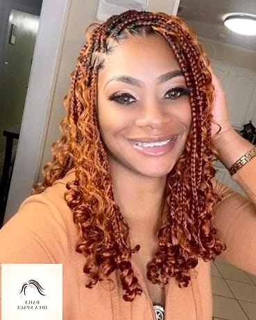 Copper Red Boho Braids with Soft Curls